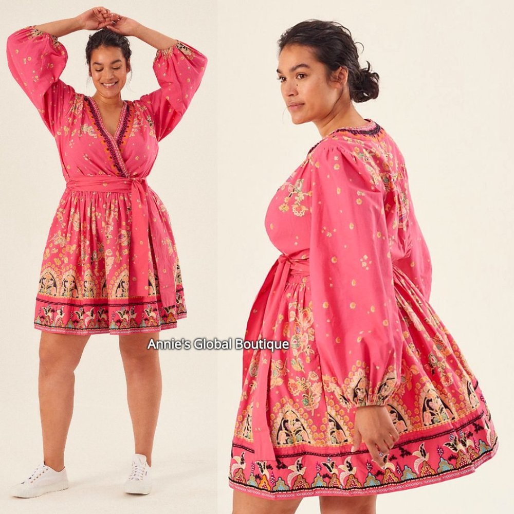 RARE NWT ANTHROPOLOGIE Raquel Floral Embroidered Beaded Mini Dress. Size 3X - Picture 3 of 16